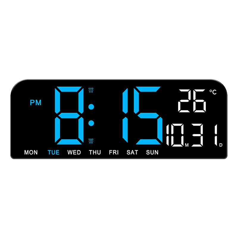 LED Screen Digital Display Desktop Alarm Clock Multifunctional Decoration Wall Clock
