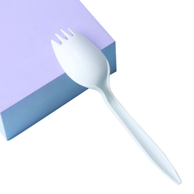 Disposable Fork Spoon Biodegradable Cornstarch Tableware Spork for Lunch with Custom Package