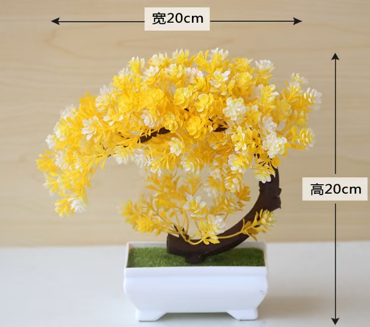 Бонсай искусственный зеленое дерево в горшке
