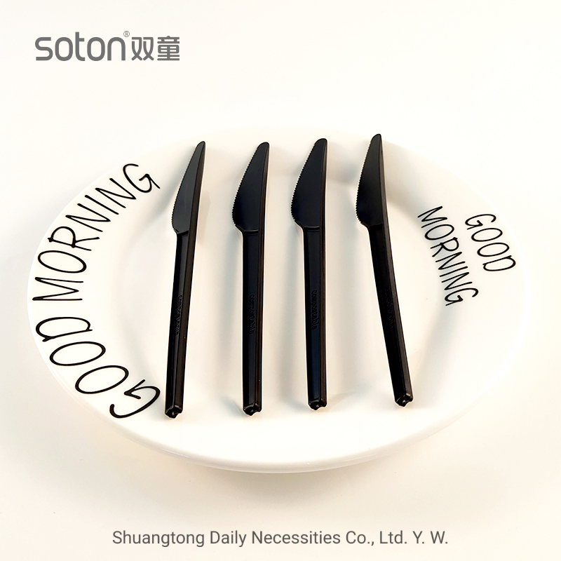 Biodegradable Cpla Knife Eco-Friendly Dinnerware Black Knife