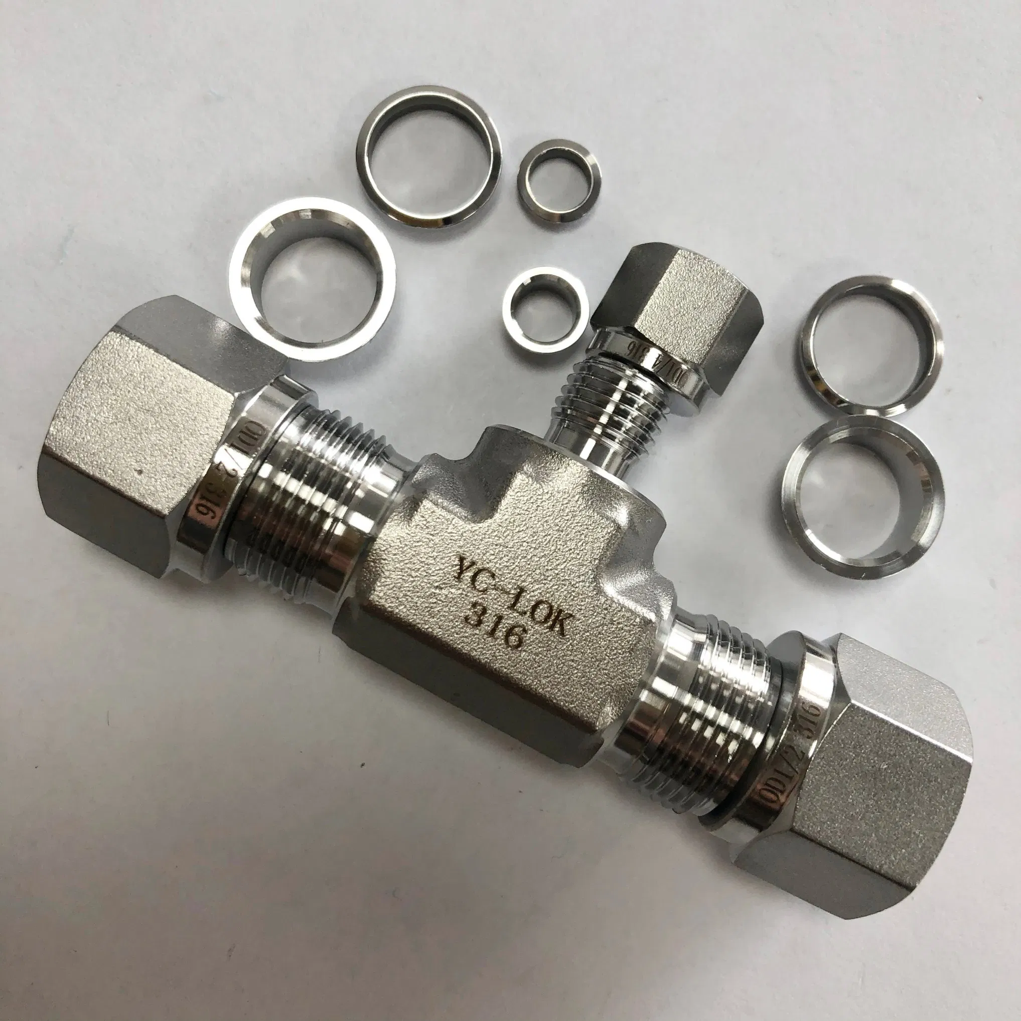 Swagelock Type Hydraulic Equal Tee 3 Way Hydraulic Tube Fittings