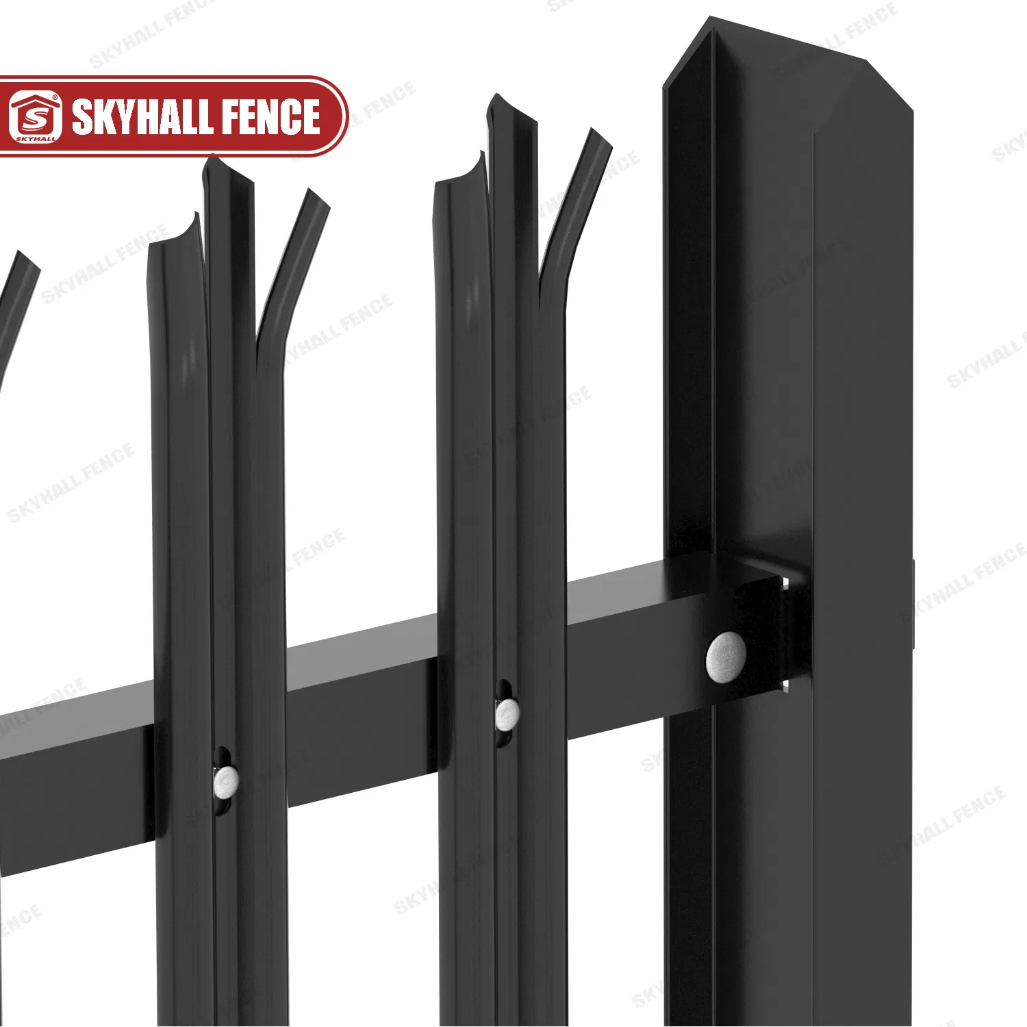 Wholesale Powder Coated W D Pale Round/Single/Triple Pointed Security Fencing Palisade Fence