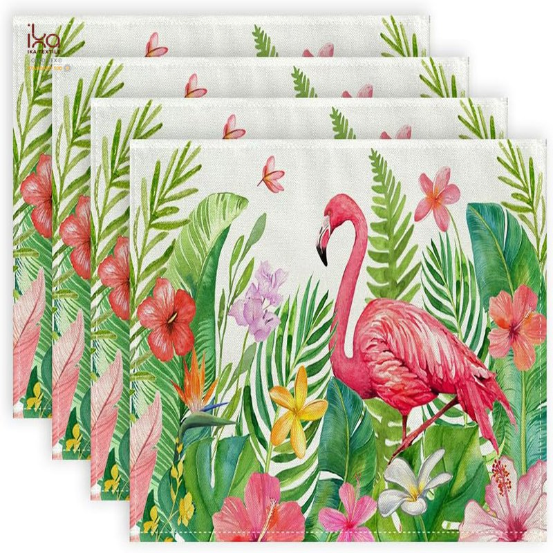 Thanksgiving Printable Washable Floral Leaf Non Slip Restaurant Table Kids Custom Design Linen Placemat for Glass