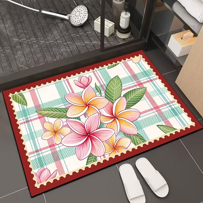 Diatomaceous Earth Bath Mat Non Slip Soft and Super Absorbent Diatomite Bathmat Carpet Quick Dry Door or Kitchen Bathroom