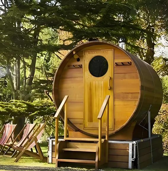 Wholesale Round Barrel Red Cedar Sauna Room Apartment Sauna Room Villa Sauna Room