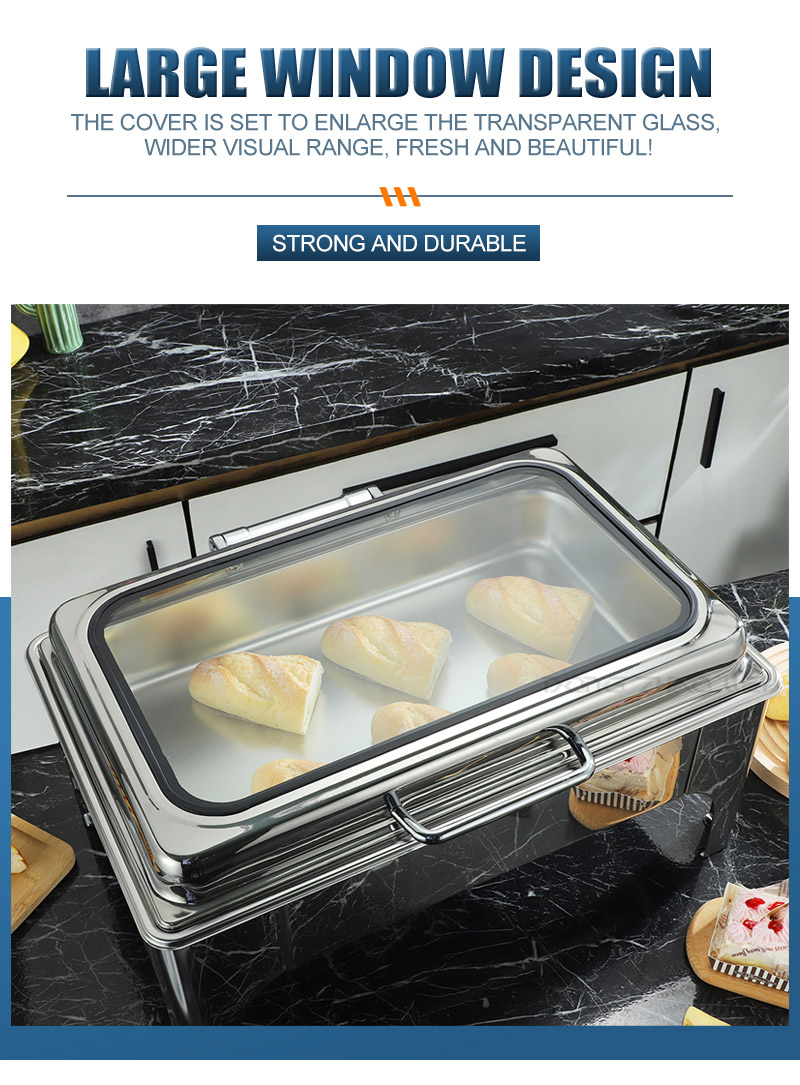 Elegant 9L Stainless Steel Buffet Food Warmer Chafing Dish Set for Catering and Restaurant