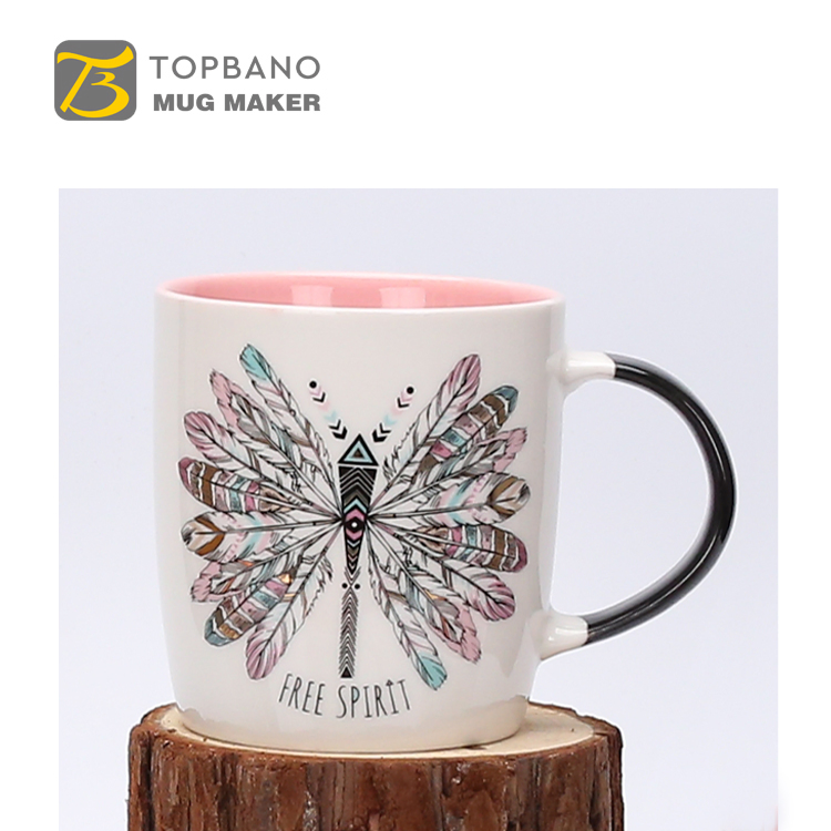 Eco-Friendly Porcelain Color 12oz Ceramic Lead-Free and Food-Safe Coffee Tea Office Cup