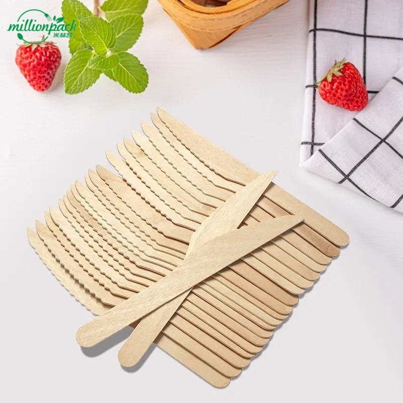 Disposable Wooden Knife for Cake Cutting and Butter Spreading with Smooth Edge
