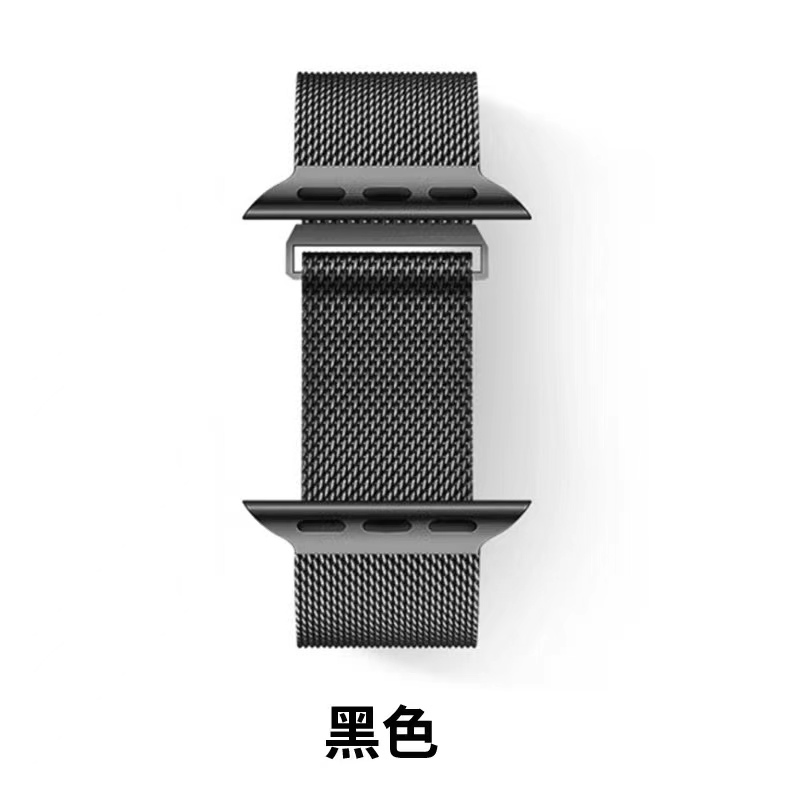Customized Waterproof Lightweight Milanese Metal Stainless Watch Strap for Apple Watch Band 38-49mm Magnetic Short Side Wrist Strap Bracele
