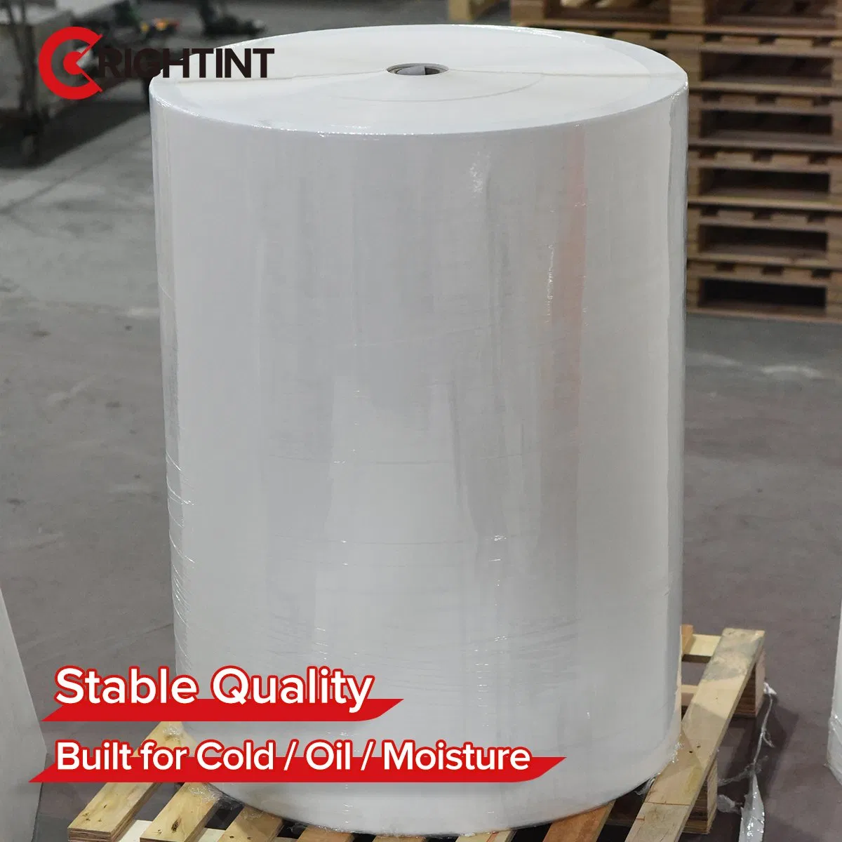 60 Mic Pearled PP Self Adhesive Labelstock Jumbo Roll for Beverage Labels