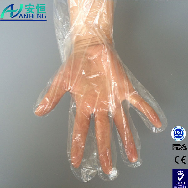 Disposable Blue Color Plastic Embossed PE Gloves for Food Handling Use