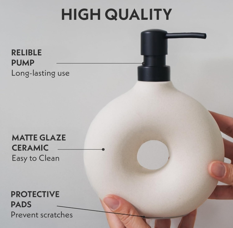Tidy Look Single Ceramic Dispenser Neutral Shade Vanity Bathroom Accessories