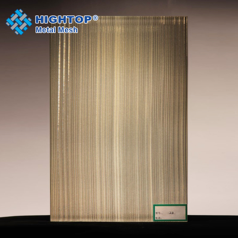 6mm Art Fine Metal Mesh Glass Laminated for High-End Place Decoration