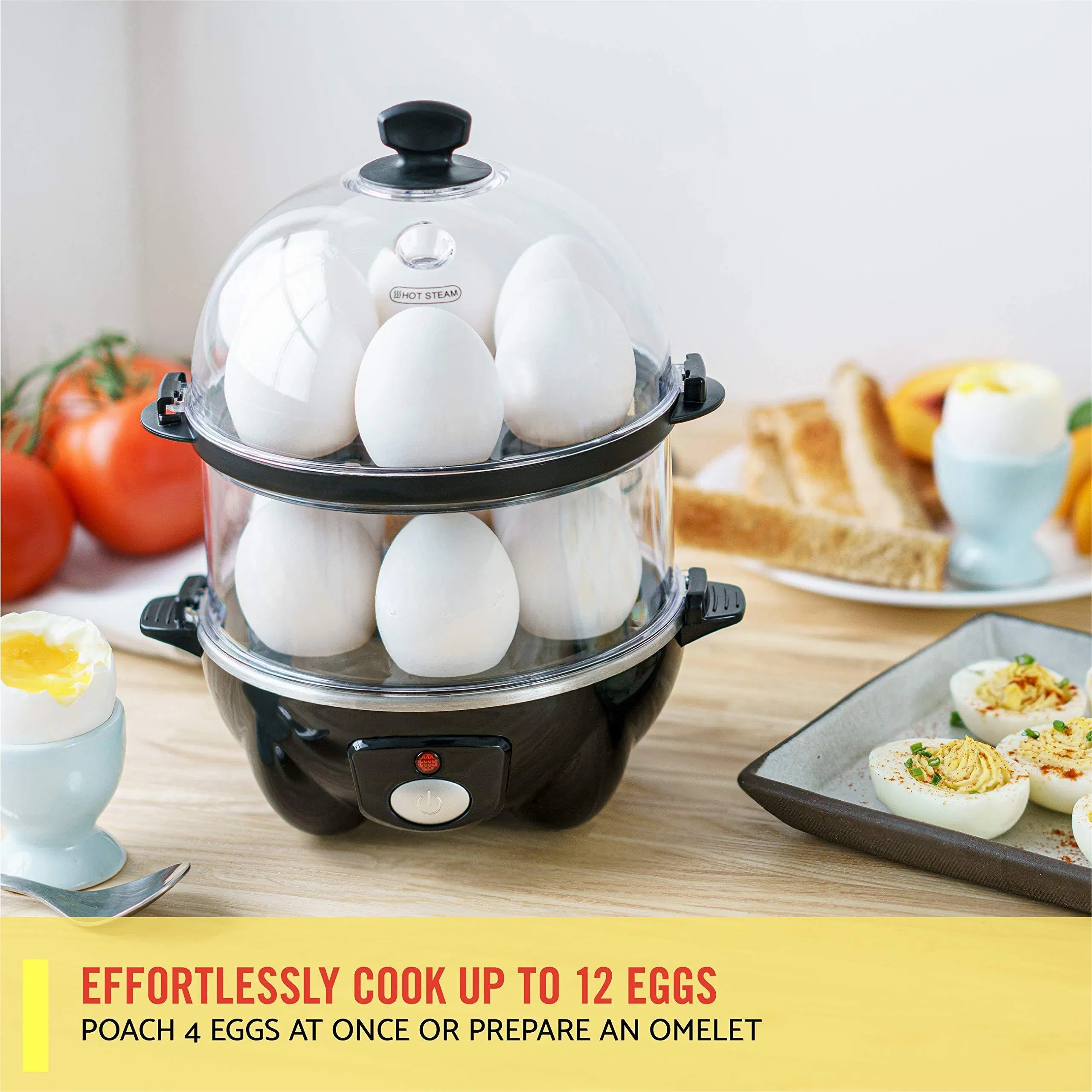 Hot Sale Dishwasher Safe Rapid Maker Poacher Double Tier Egg Cooker Boiler