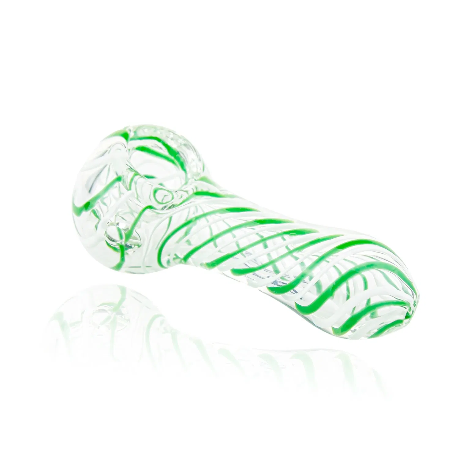 Elegant Green Glass Hand Pipe for Hookah Lovers