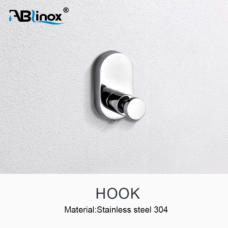 Hardware Accessory 304 Stainless Steel Oval Base Mirror Polish Hook