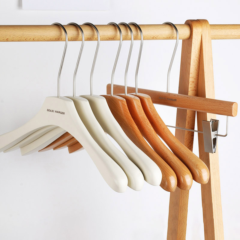 Вельветовые вешалки с клипсами, деревянные, антискользящие