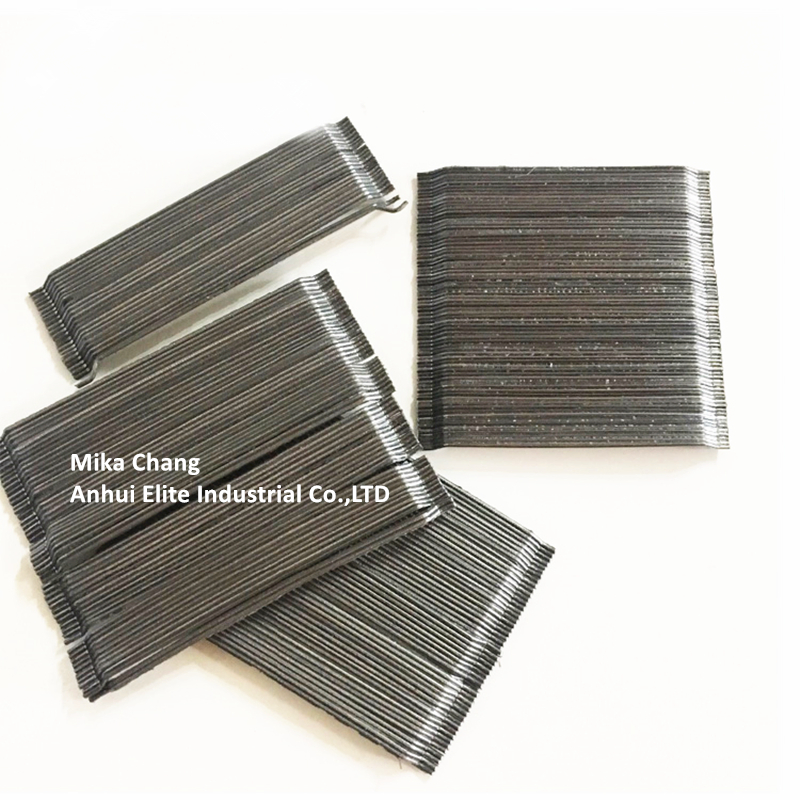 Diameter 0.55mm Length 35mm Hooked End Glued Steel Fiber for Shotcrete Elt-65/35