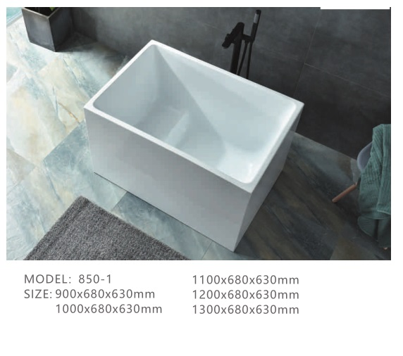 850 Square Bathtub, Acrylic Bath Tub, SPA, Whirlpool