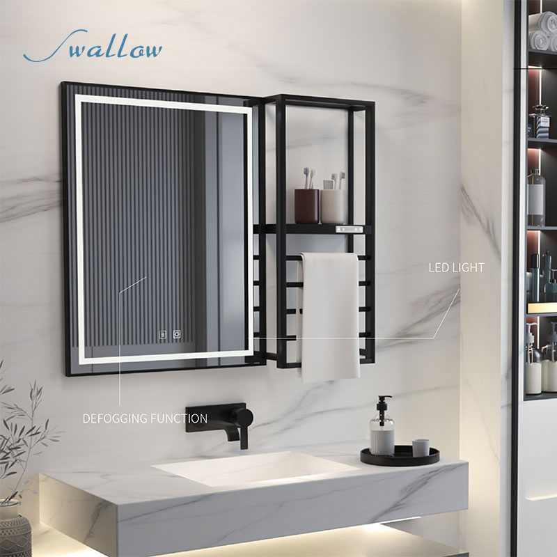 Electric Towel Warmer Integrated with LED Light Bath Mirror