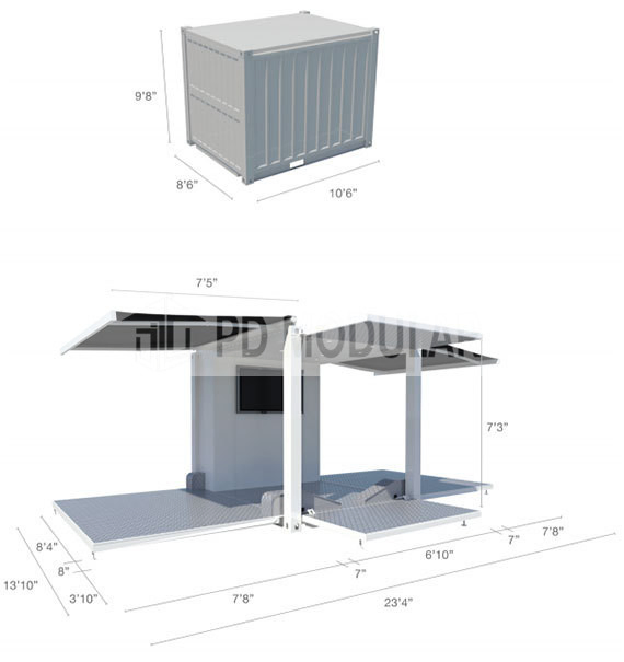 Movable Coffee Shop Modern Container Food Booth Outdoor Kiosks