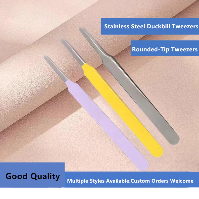 Titanium Stainless Steel Straight Blunt Tip Beauty Makeup Lash Isolation Extension Tweezers