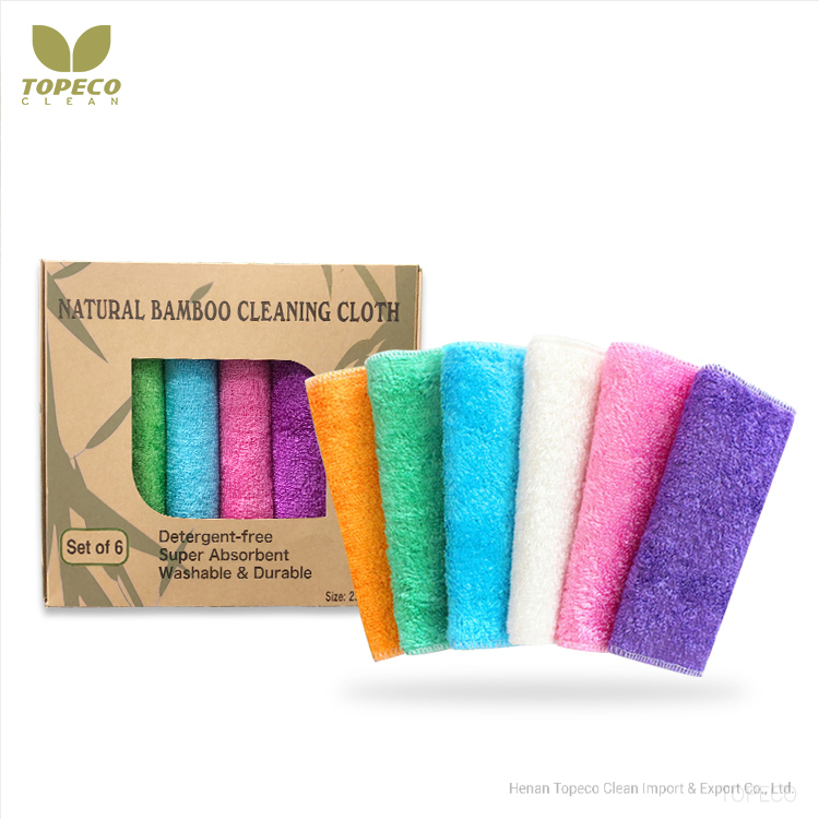 Topeco Kitchen Cleaning Dish Towel Bamboo Fiber Cloth
