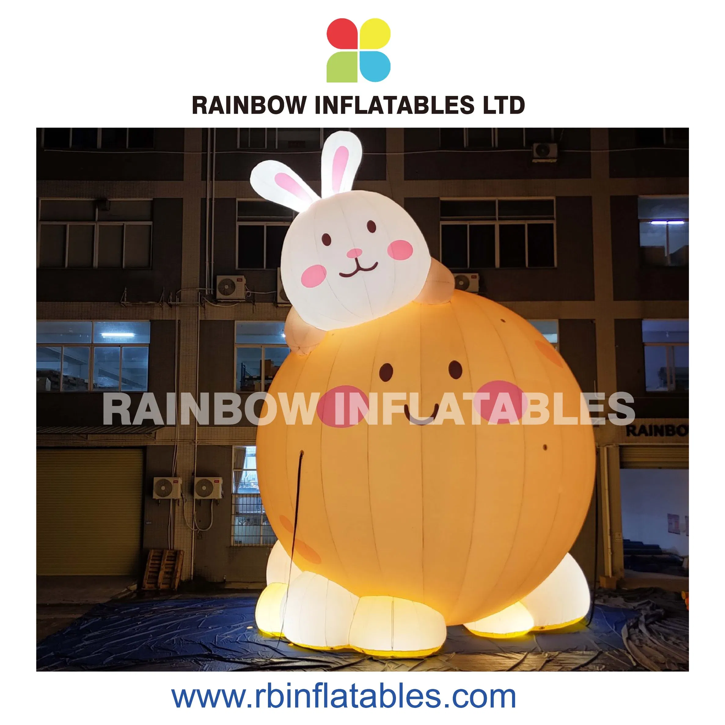 LED Illuminated Inflatable Moon Rabbit Decoraction for Festive Displays