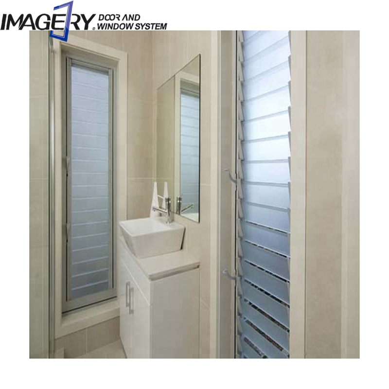Modern Design Commercial System Aluminum Toughened Glass Louver Window Shutter