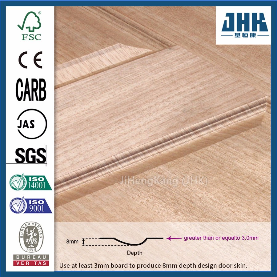 Jhk-011 HDF Mould Solid Cherry Veneer Door Skin