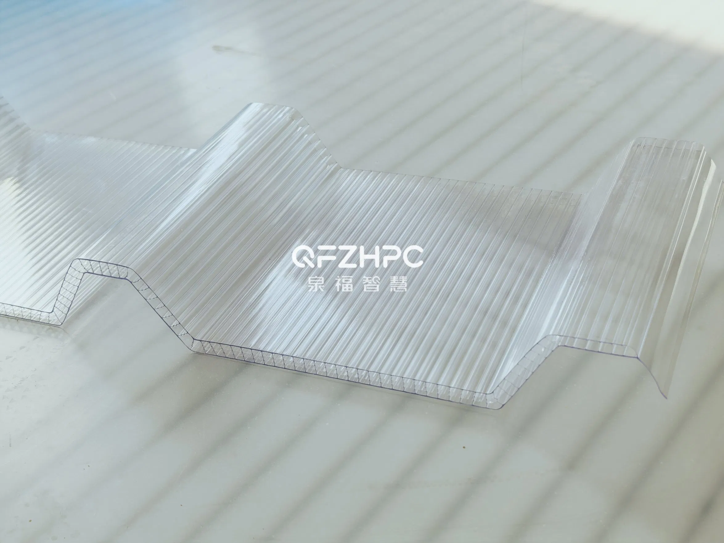 8mm-12mm UV Protection Four Wall Corrugated Polycarbonate Hollow Sheet