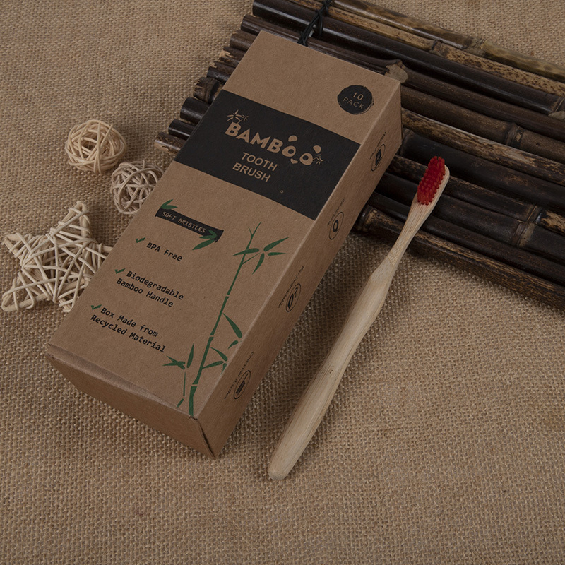 Custom Logo Organic Soft Bristles Bamboo Handle Toothbrush for Child Adult