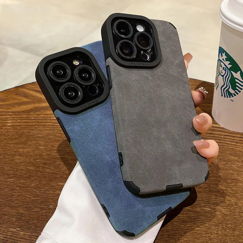 Чехол для iPhone с имитацией кожи, ударопрочный