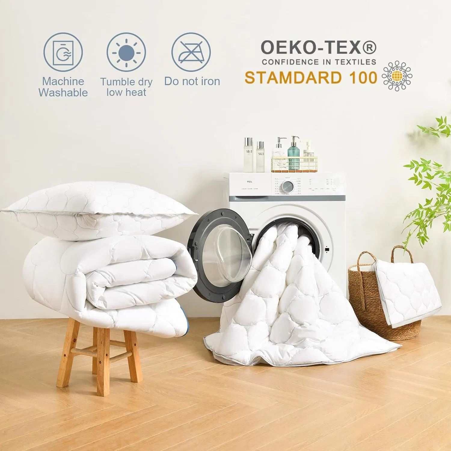 Hypoallergenic Microfiber Comforter Quilted Duvet for Allergy Sufferers