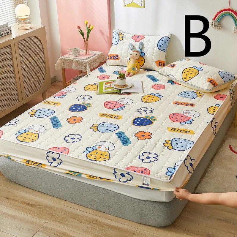 Printed One-Piece Non-Slip Waterproof Fixed Bed Sheet Fitted Sheet Mattress Protector