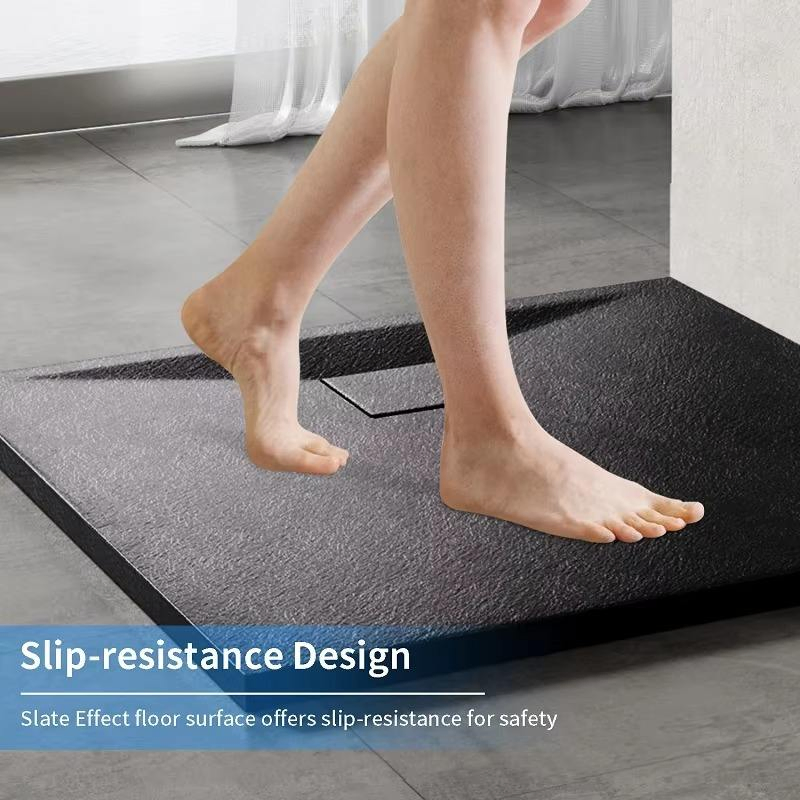 SMC Shower Base 1000 X 800 mm Anti-Slip Quadrant Shower Tray with Waste Trap