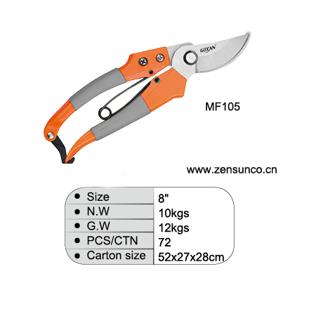 8" Plastic Handle Garden Secateurs