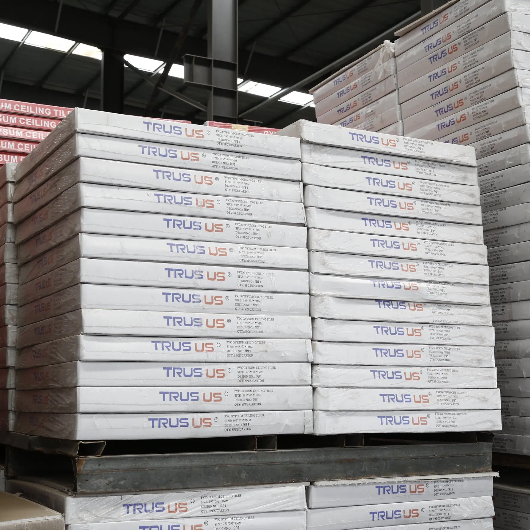 Trusus Brand 8mm PVC Laminated Gypsum Ceiling Tiles Made in China