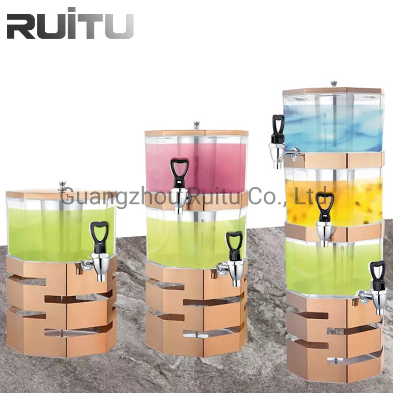 Service Traiteur Buffet Presentoire Cater 2 Compartment Ice Cooler Cold Chilled Liquor Refrigerated Drink Beverage Dispensers with Tap Rose Gold Juice Dispenser