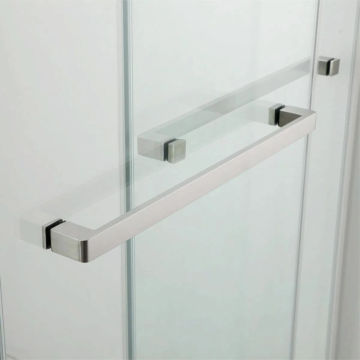 USA New Product Tempered Glass Frameless Stainless Steel Handle Sliding Shower Door