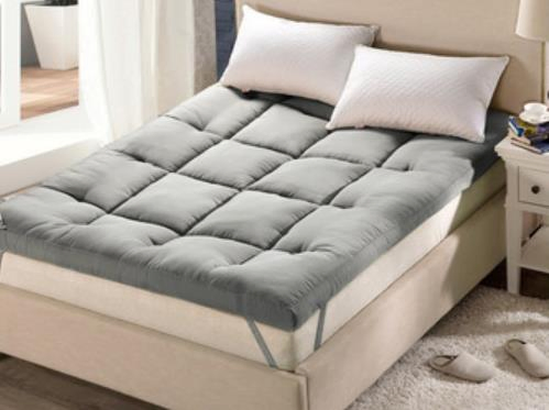 Queen Down Feather Polyester Fiber Mattress Topper High Quality Soild Color