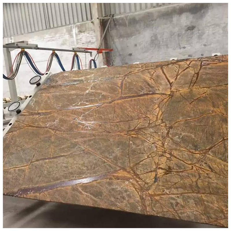 Мрамор Rainforest Brown полированный и состаренный для столешниц и плитки