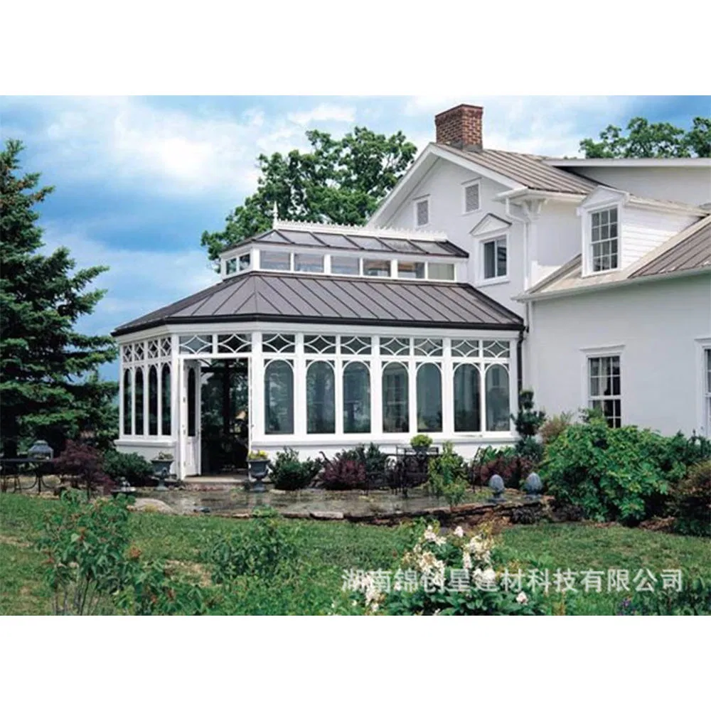 Design China Wholesale Double Glass Greenhouse Solarium Aluminium Sunroom Garden Veranda Sunrooms Glass Houses Glass Roof