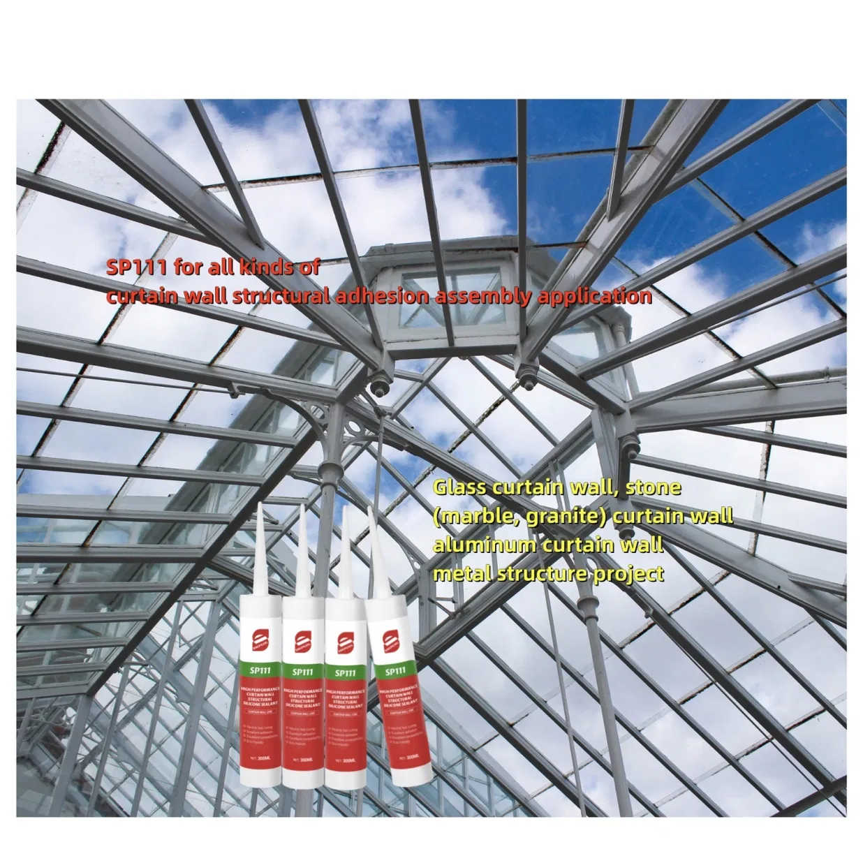 Sinopearl Bond Structural Silicone Sealant for Glass Curtain Wall Aluminum Panel Weatherproof Anti-Yellowing China