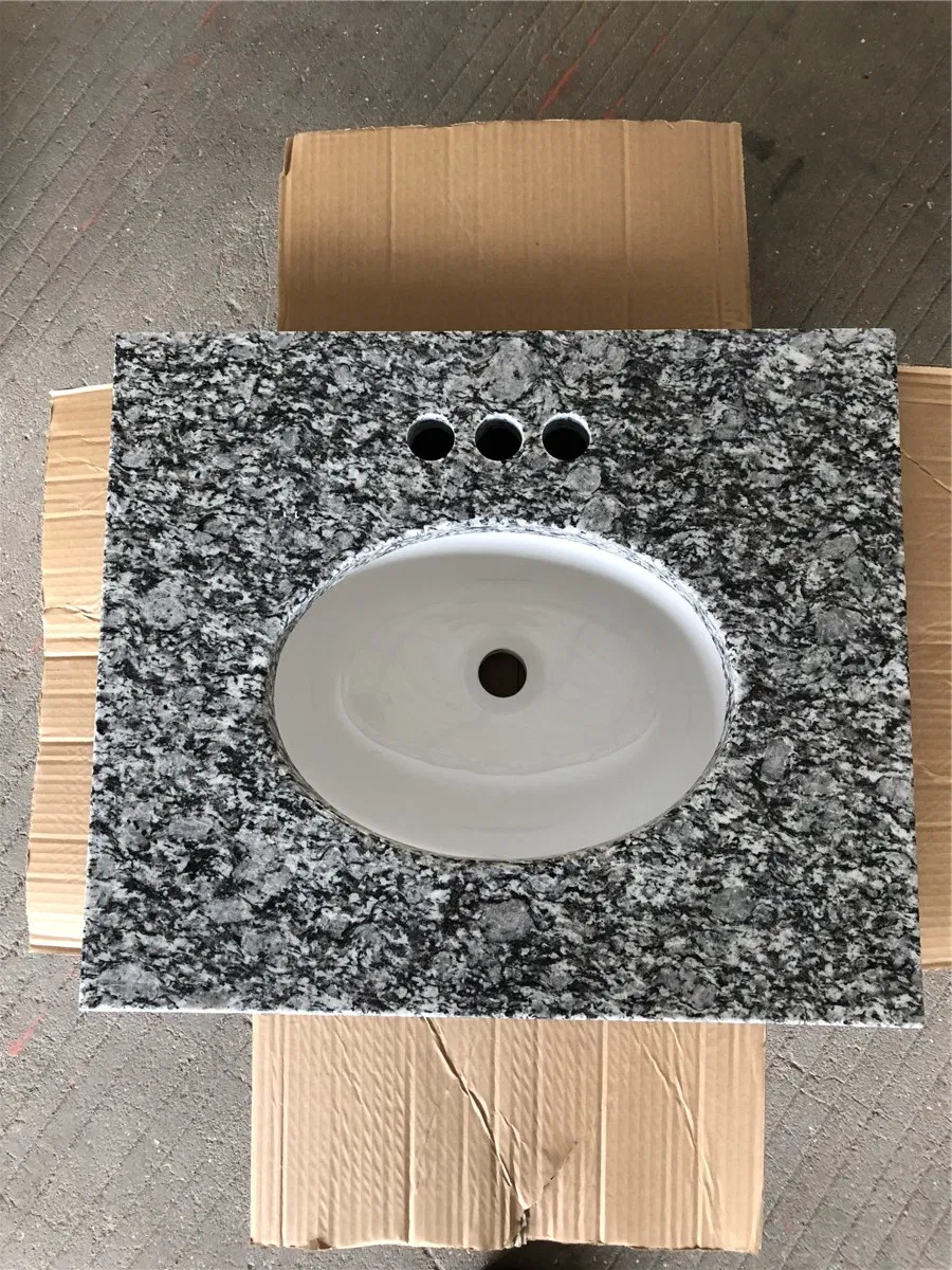 Customize Cheap White Wave Granite Low Kitchen Countertops for Home