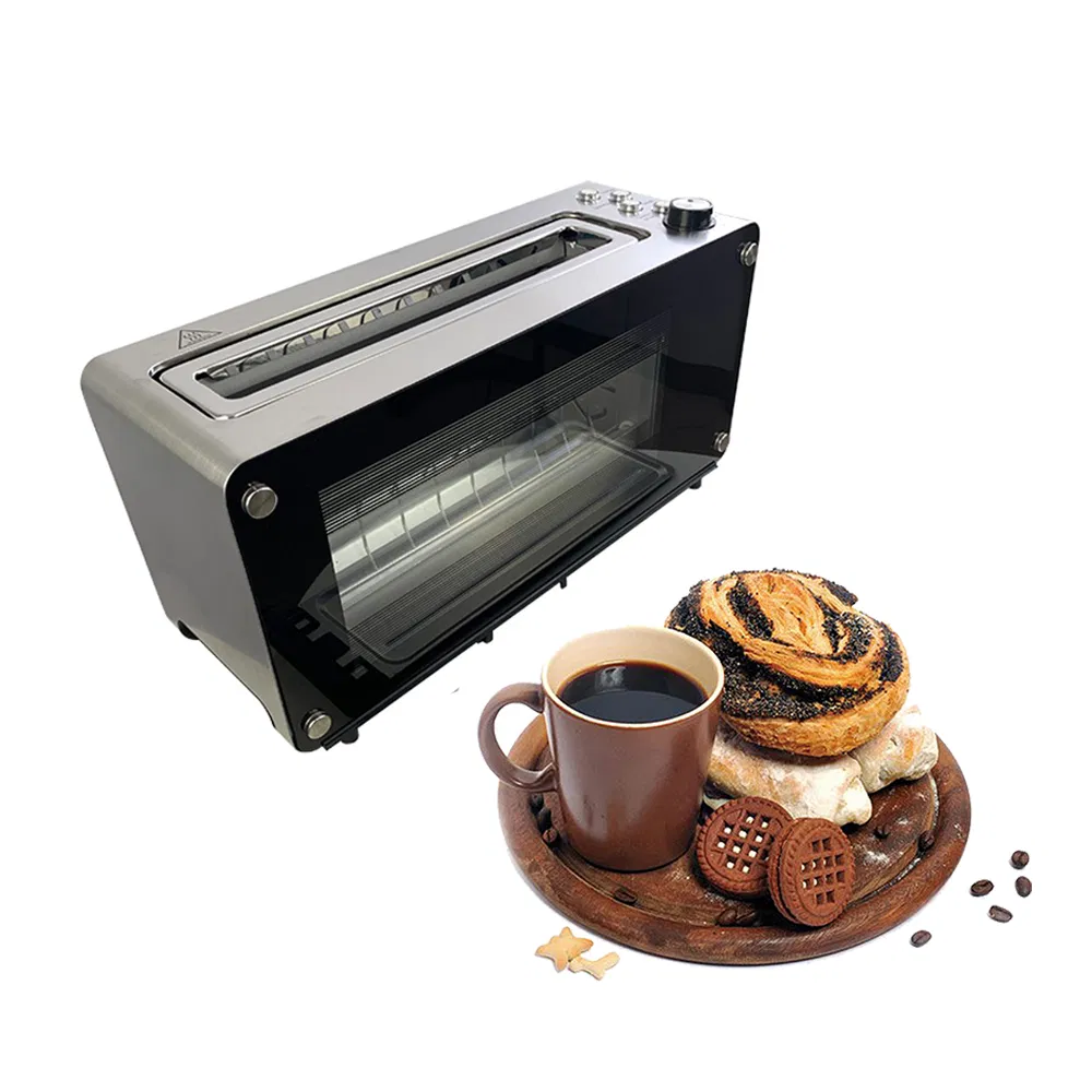 Glass Visible Window Electric Automatic Pop-up 2 Slice Bagel Toaster Oven Machine