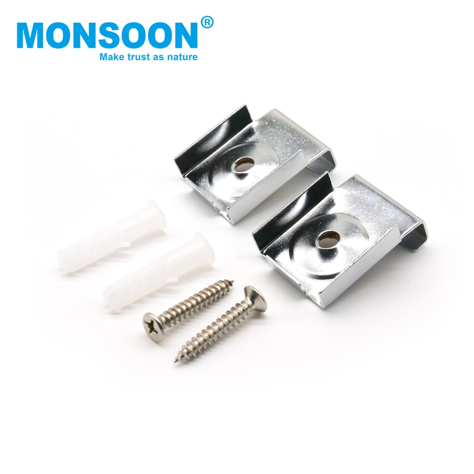 Furniture Hardware Accessories Bathroom Square Mirror Holder Mounting Glass Clip Shelf Supports Mirror Clip