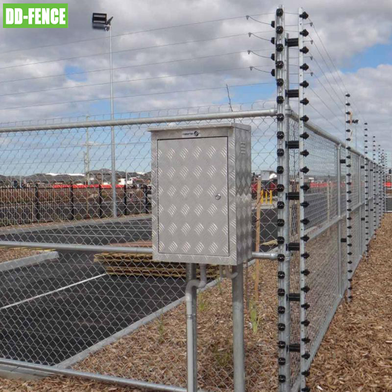 Solar Powered Electric Fence Energizer Alarm System High Security Chain Link Fence Wire Electric Fencing Post Farm Electric Fence