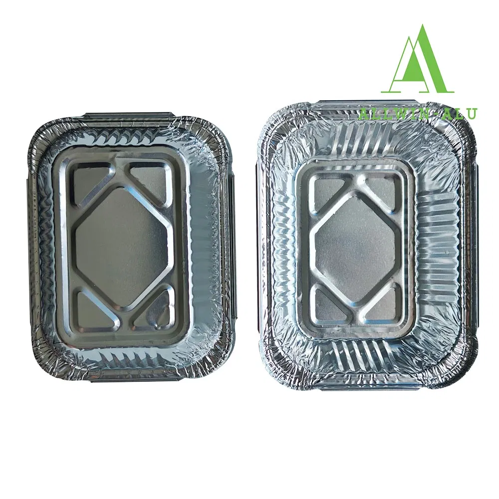 F1 8325 Size 260ml Fast Food Meal Prep Disposable Aluminum Foil Container with Lid or Take Away