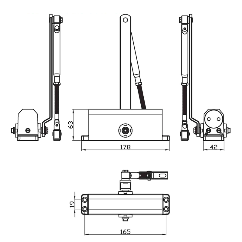 Silver Fire Door Compatibility Door Closer